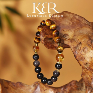 天然黄塔晶虎眼石手串百搭KBR0418003 虎曜•金瞳 颖有尽有