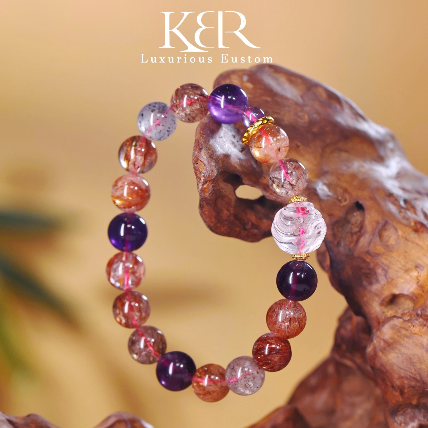 【颖有尽有】高级定制高货天然水晶超七单圈手串珠串 JJTH0611001