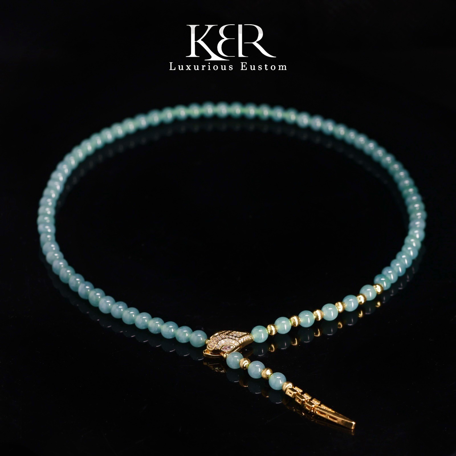 【颖有尽有】高定设计新款天然A货翡翠项链时尚百搭款 KBR1219005