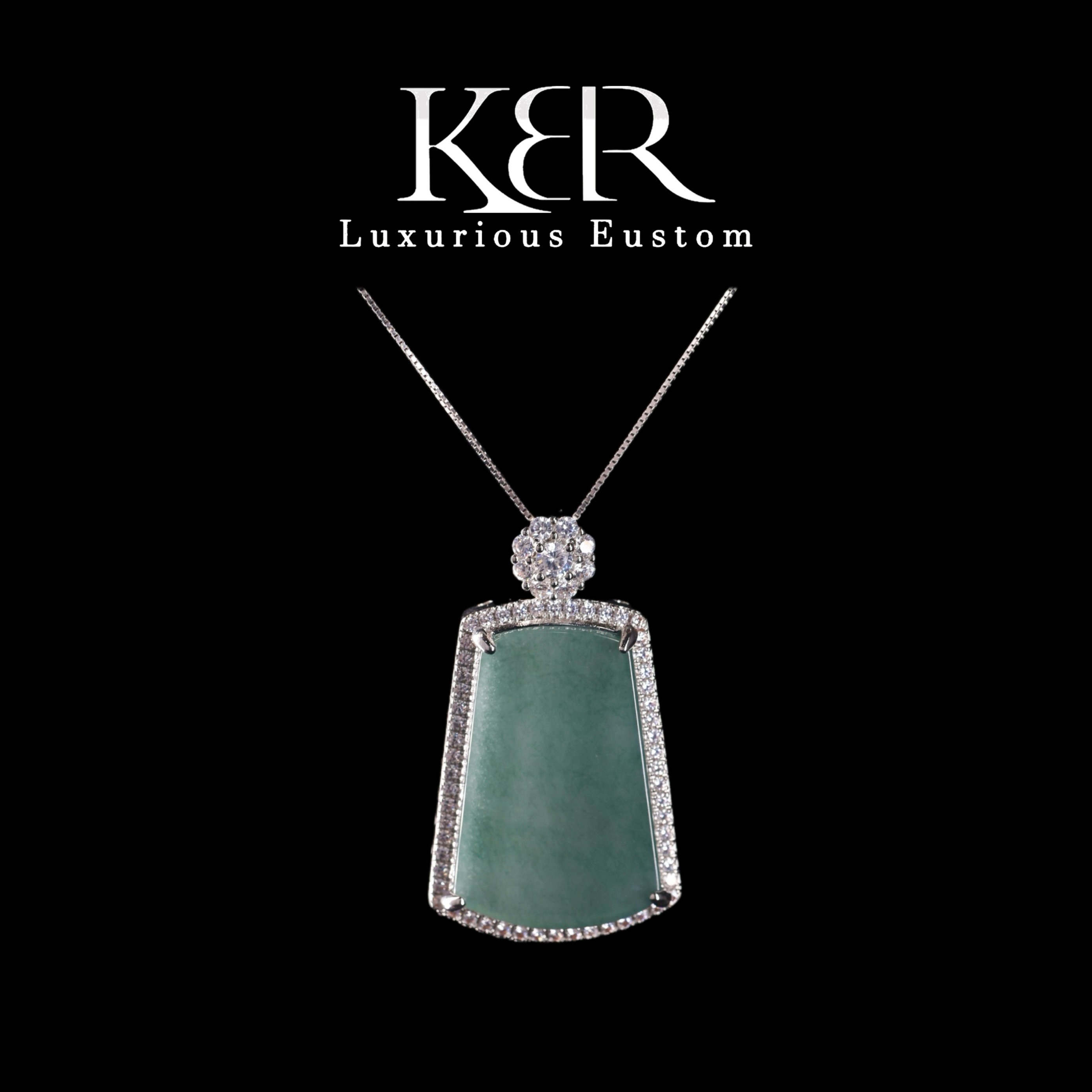 【悟空粉丝专享】豪镶天然A货翡翠冰种无事牌百搭款 KBR1222003