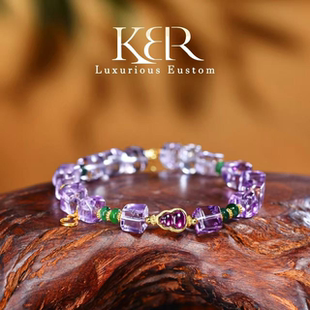 天然A貨翡翠冰綠翡翠水晶手鏈簡約百搭款 KBR0608007 穎有盡有