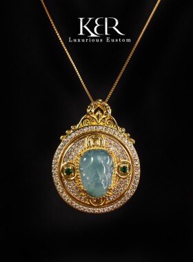 【颖有尽有】高冰翡翠貔貅吊坠项链简约百搭时尚女款 KBR0303035