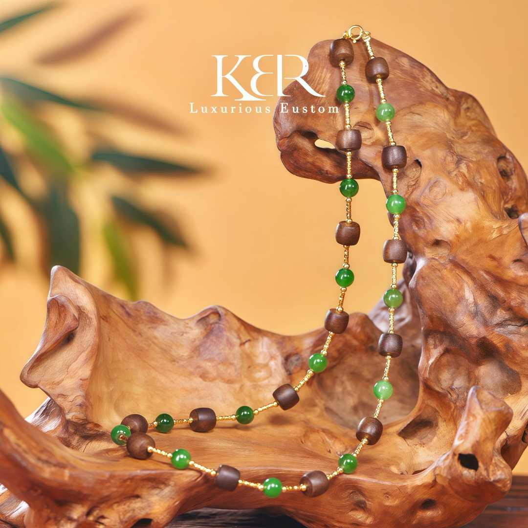 杭州发货【直播中国】新款天然和田玉沉香项链KBR50806005