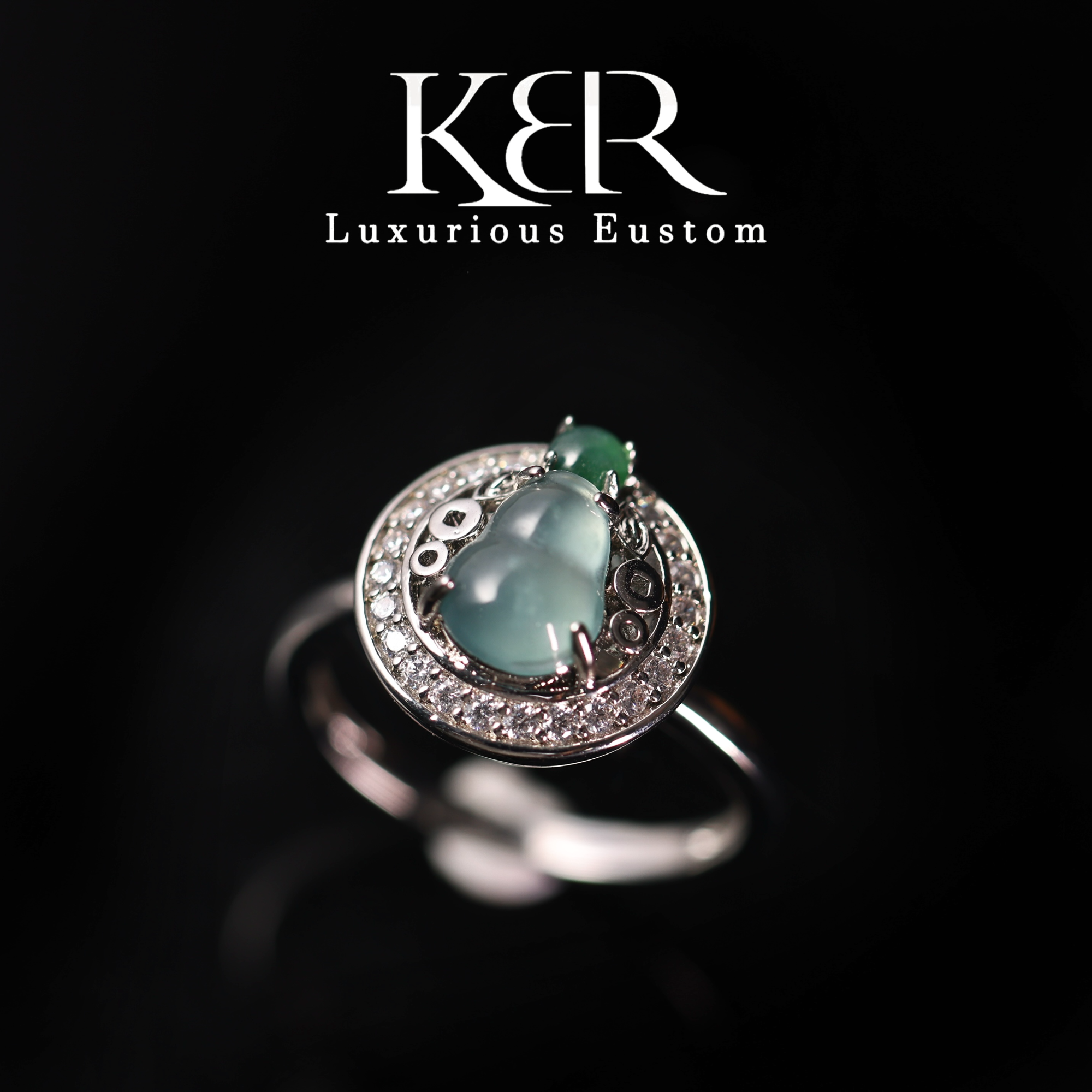 【禧物社】高级定制款天然A货翡翠冰种葫芦戒指百搭 KBR0316100