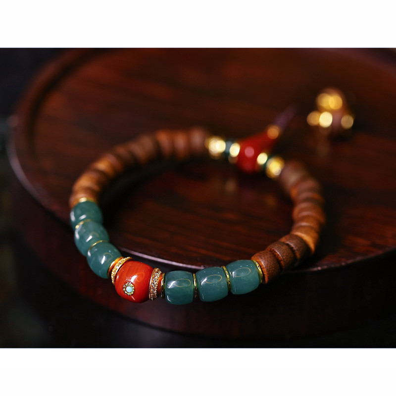 【颖有尽有】新款天然 A 货翡翠沉香南红手串百搭复古KBR51109001,饰品/流行首饰/时尚饰品新,沉香,淘宝优惠券,粉丝福利购,淘宝优惠卷