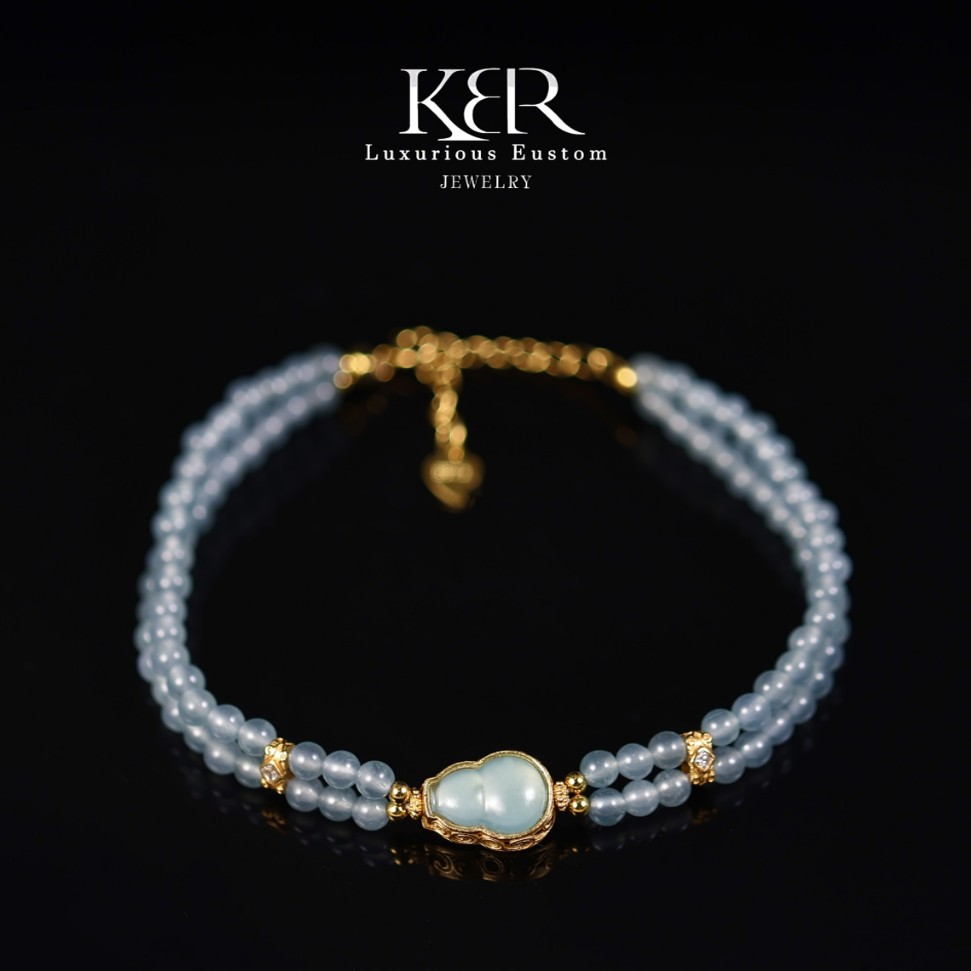 【颖有尽有】冰种天然A货翡翠小米珠葫芦手串简约百搭 KBR0303004