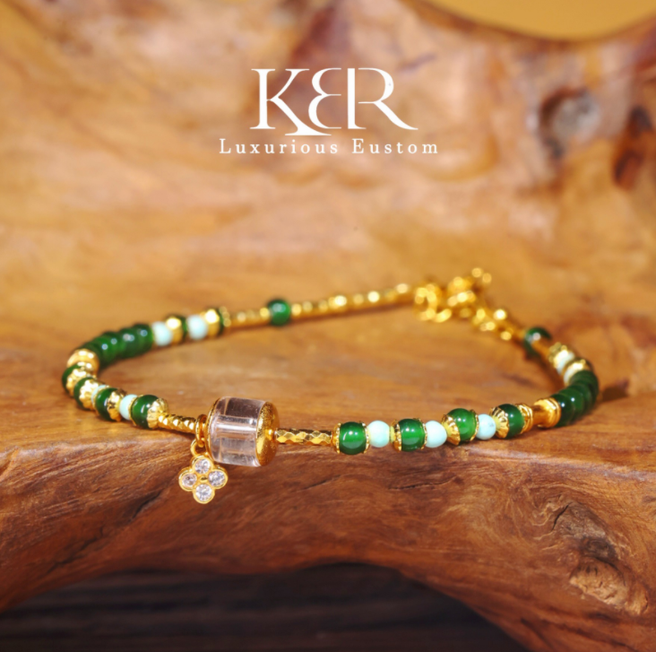 【悟空粉丝专享】高定设计新款天然A货翡翠水晶手串 KBR0725014