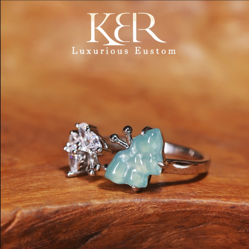 【颖有尽有】新款高定天然A货翡翠山水开口戒KBR50607005
