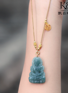 【颖有尽有】新款度母天然A货翡翠吊坠挂饰项链时尚KBR0830005