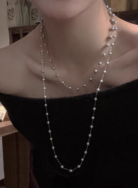 施家S925纯银满天星珍珠项链