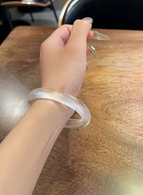 新中式纯天然白香槟水晶手镯