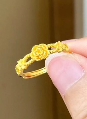 金店同款真爱玫瑰开口戒指