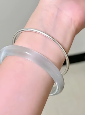 白月光手镯猫眼玉髓镯子高级感女