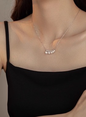 金店同款S925银天然珍珠锁骨链