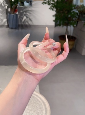 香槟金白月光手镯女玉镯子百搭