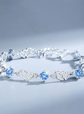 金店同款S925纯银心心相印手链