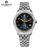 San Martin军魂手表SN0144CG建盏立体汉字时标男士 机械腕表