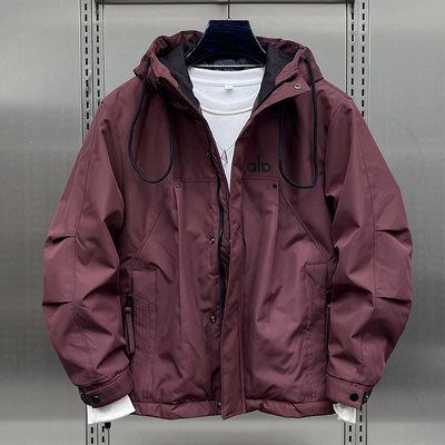 设计感美式潮牌高街连帽棉服外套男秋冬季加棉加厚棉服冲锋衣夹克