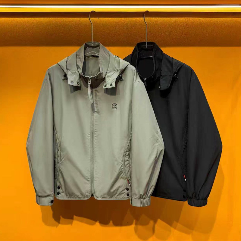 高品质连帽男士韩版简约纯色潮流工装夹克2026春秋季新款宽松外套