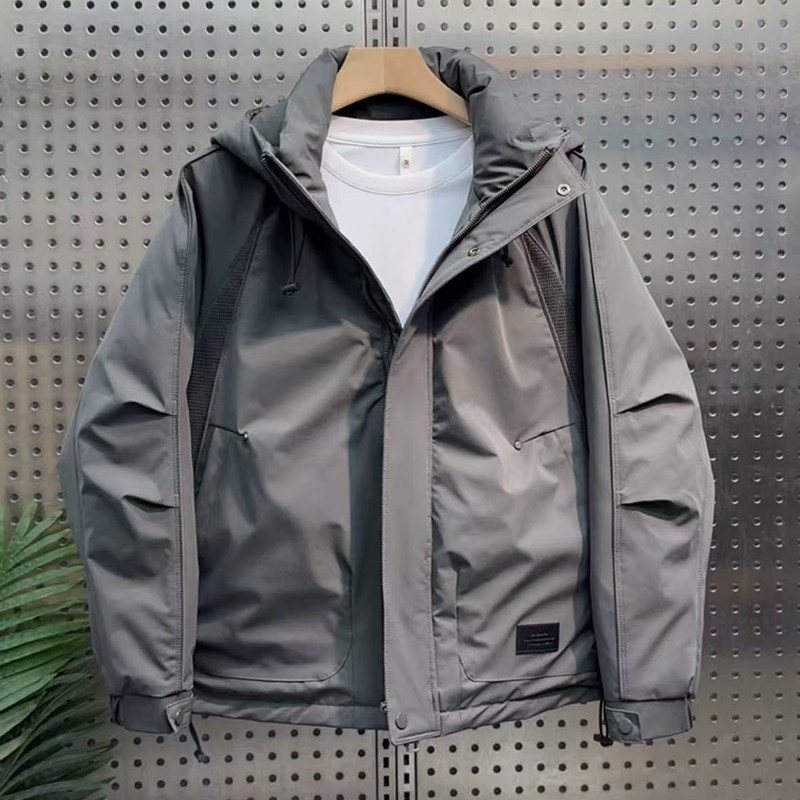 秋冬新款潮牌连帽二棉防风夹克棉服男士简约百搭加厚保暖棉衣外套,男装,夹克,淘宝优惠券,粉丝福利购,淘宝优惠卷