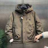 男2025冬季 痞帅加厚保暖防寒冲锋衣外套 高品质拼接羽绒服潮牌美式