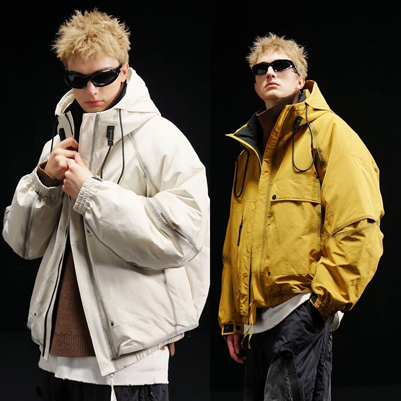 宽松多口袋90白鸭绒保暖休闲外套