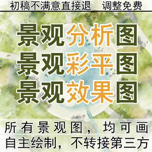 景观设计分析代做PS平面彩平图cad方案分析国际风建筑剖面su代画