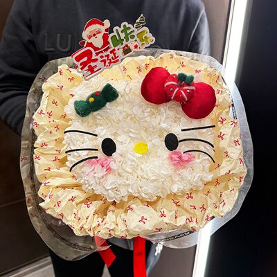 hellokitty永生花送女生玫瑰花束哈喽KT凯蒂猫花束圣诞节生日礼物