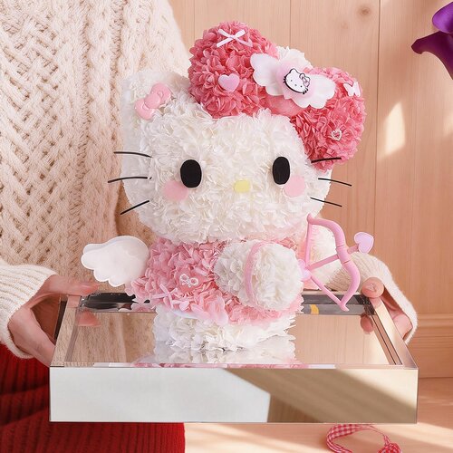 可爱hellokitty永生花哈喽KT凯蒂猫礼盒生日礼物送女友闺蜜老婆