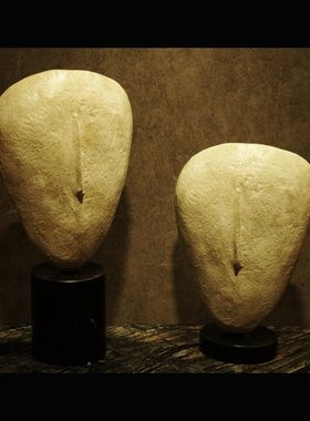 壹铭汇人物面具雕塑摆件中古风民宿样板房售楼处家居软装装饰品