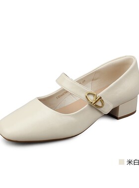 意尔康女鞋2025年春季新款羊皮矮跟防滑通勤舒适时装5151AA07888Y