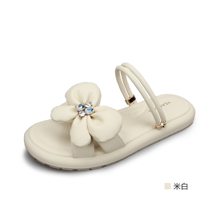 意尔康凉鞋平底仙女风正品两穿图片