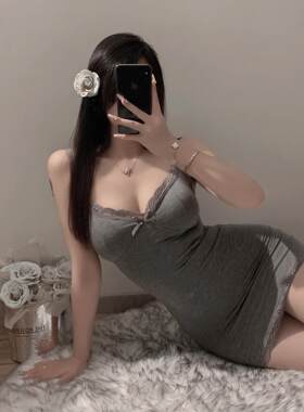 月光花园：纯欲风莫代尔吊带睡裙女夏紧身显身材包臀蕾丝性感睡衣