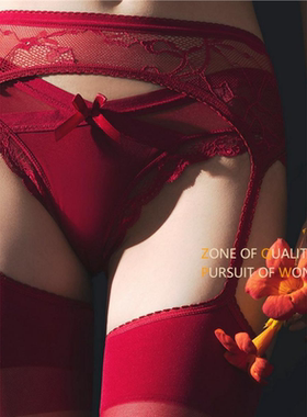 天生丝滑【惹】3D一体蕾丝吊带黑丝高腰丝袜黑色超薄酒吧性感H112