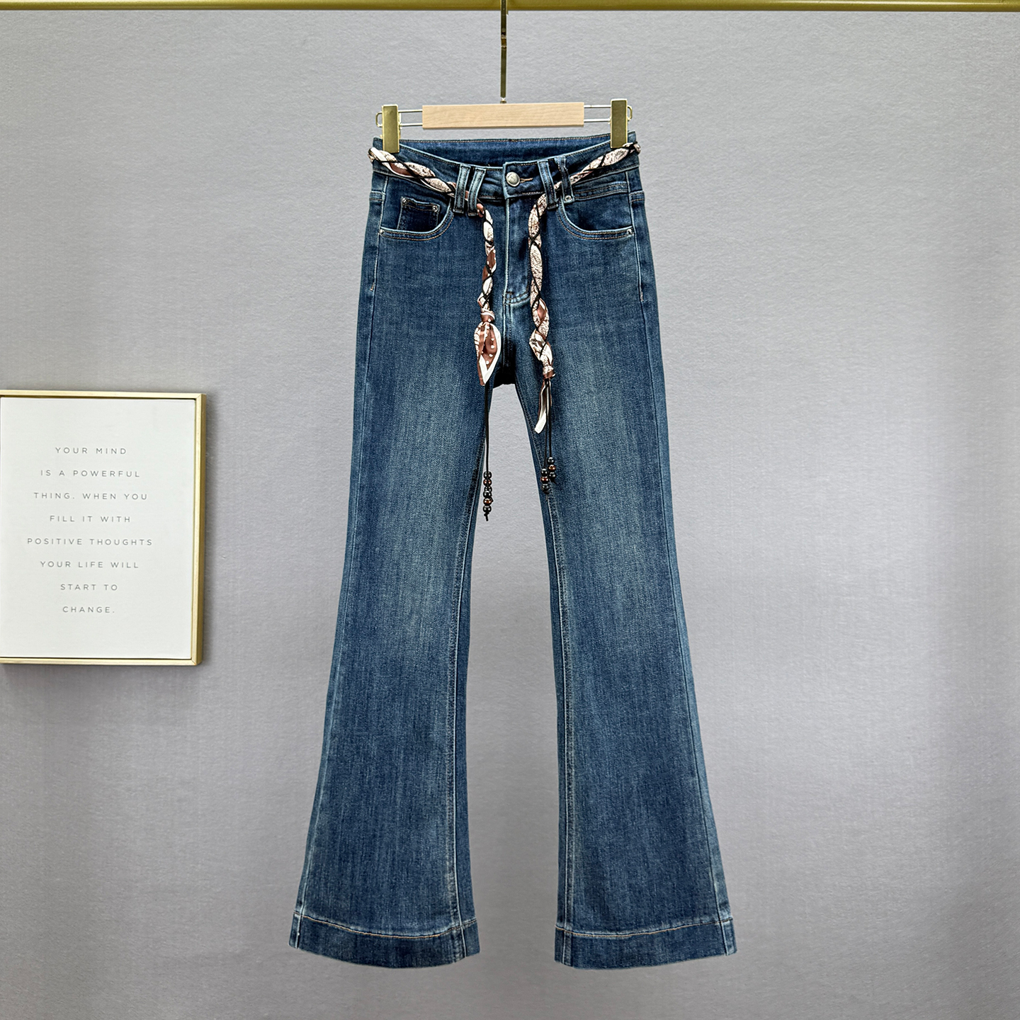 紧身牛仔裤女微喇裤2025秋季新款