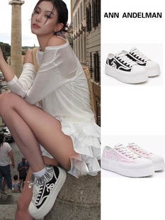 孟子义同款Ann andelman 官方旗舰店授权 厚底帆布鞋2024夏季新款