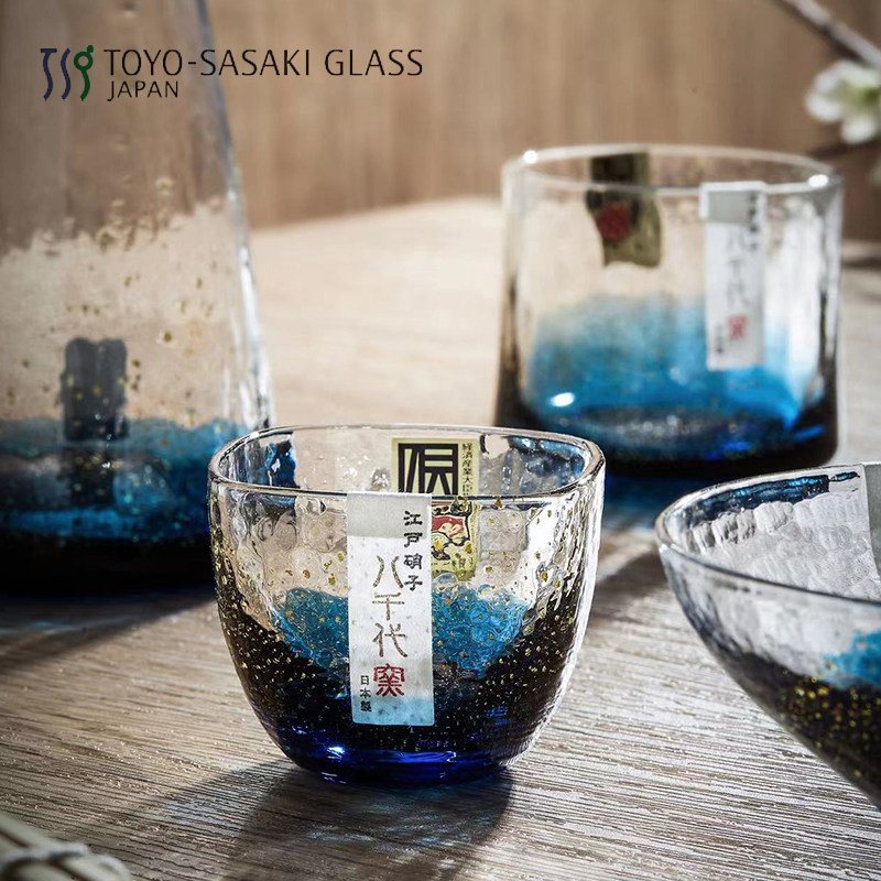 日本进口东洋佐佐木八千代星空杯情侣送礼玻璃清酒杯日式威士忌杯