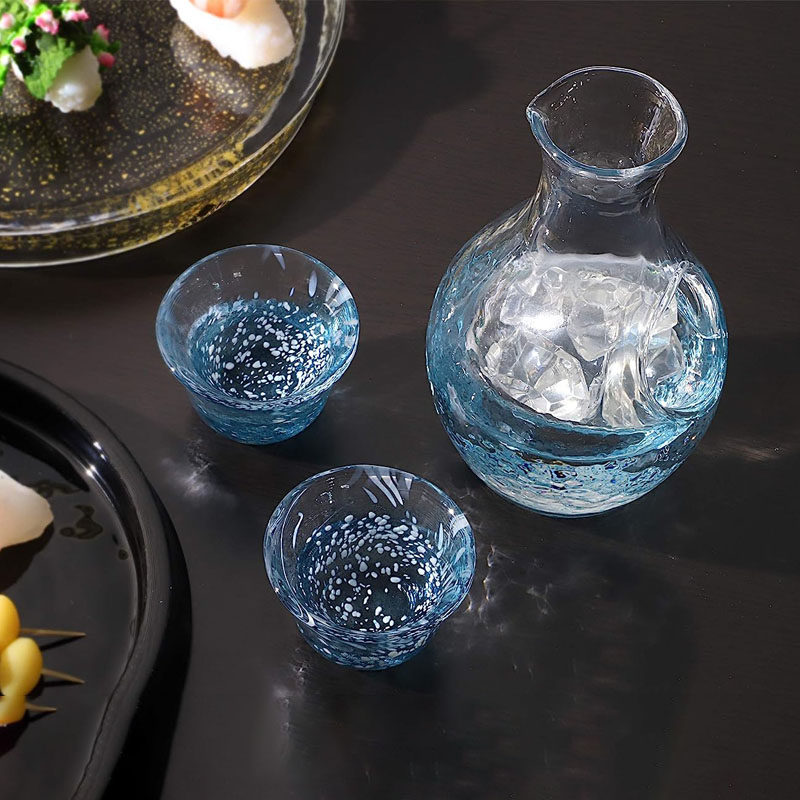 日本进口东洋佐佐木清酒杯清酒壶小酒杯冰见雪手工酒具冷酒壶套装