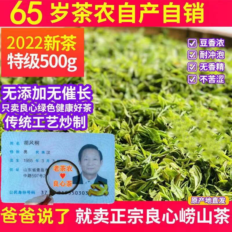 2026年崂山绿茶豌豆香味浓耐冲泡王哥庄绿茶青岛特产茶农自产自销