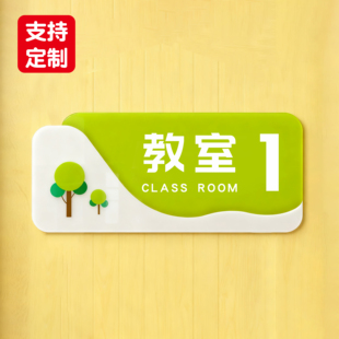 亚克力教室科室牌班级牌学校门牌培训机构标识牌幼儿园可爱课室贴