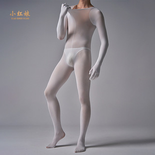 男士大码后脱式全身连体袜性感全包丝袜天鹅绒五指连体黑丝连裤子