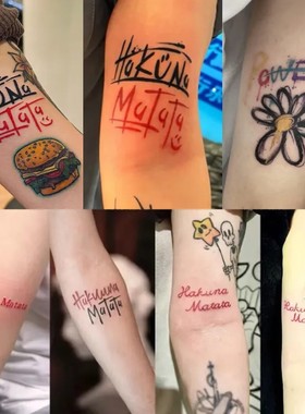 新款Hakuna Matata小雏菊纹身贴 GD权志龙高级持久不反光手臂贴纸