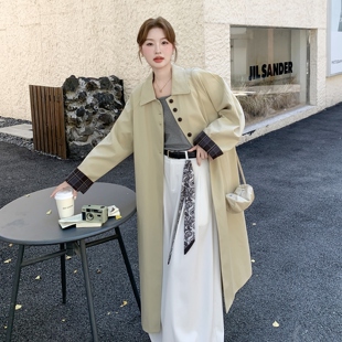 气质撞色风衣外套女2C325 现货 中长款 新款 529P175K258 2025秋装