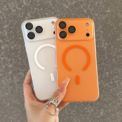 磨砂磁吸自带镜头膜适用苹果17promax手机壳iphone16新款15pro高级感14全包防摔13保护套12情侣plus外壳17pro