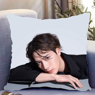 王嘉尔周边双面抱枕人物照片同款靠枕靠垫带枕芯枕头套礼物可定制