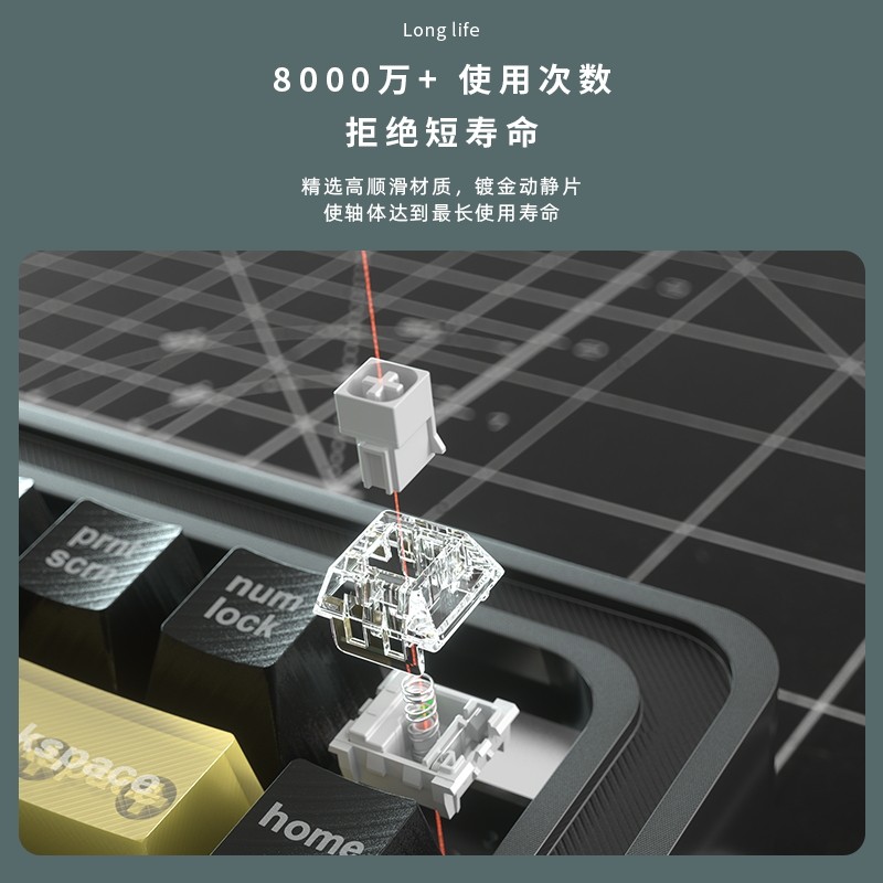 KAILH KAIHUA 상자 축 V2 흰색 축 빨간색 축 2세대 차 축 업그레이드된 선형 단락 2세대 핫 스왑 가능 기계 축