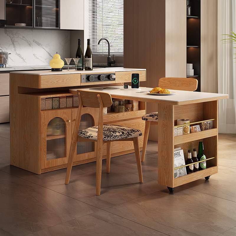 岛台餐桌伸缩一体大小户型可旋转