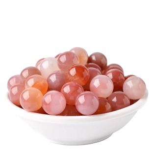 天然粉盐源玛瑙手串散珠子水晶配件糖果玉髓手链diy手工串珠配饰