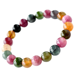 天然碧玺石榴石玛瑙发晶和田玉朱砂草莓晶紫黄粉水晶手串手链男女