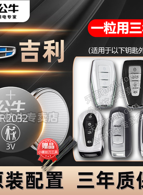 适用于吉利GL帝豪GS缤瑞星越瑞博越星瑞领克X6远景x3银河熊猫几何缤越缤瑞遥控器汽车钥匙电池智能纽扣电子